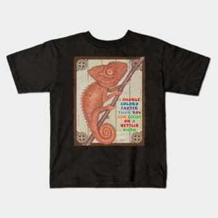 Cute Funny Chameleon Lizard Kids T-Shirt